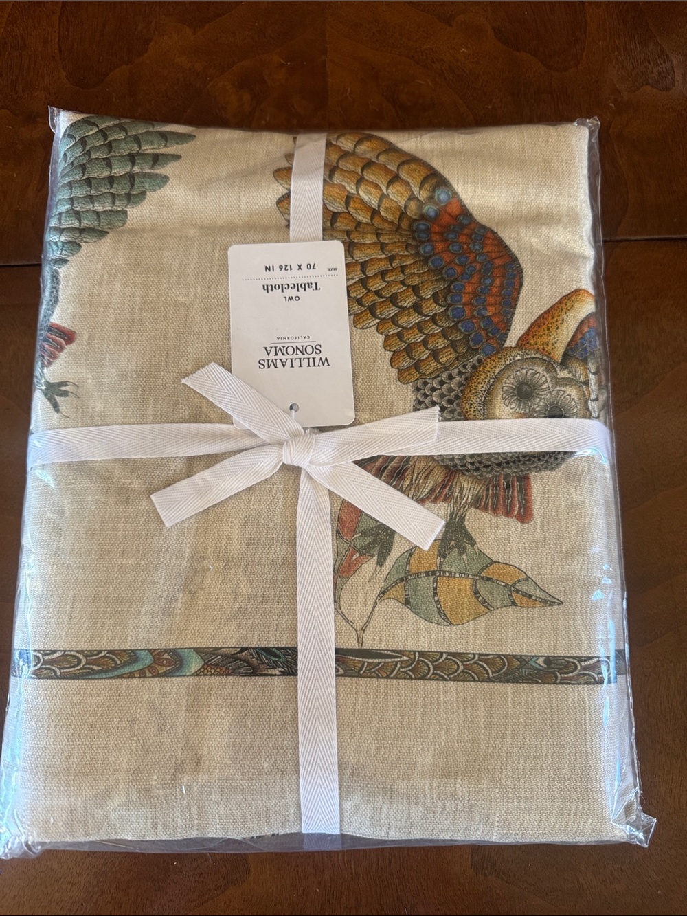 Williams Sonoma Owl Cotton Tablecloth - New!